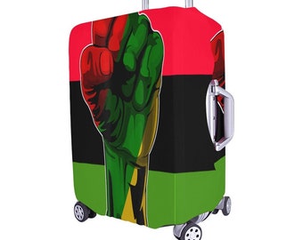 RBG African American Luggage Cover Overnight Travel Black Polyester Spandex Luggage Cover Afrocentric Travelers Suitcase Cover
