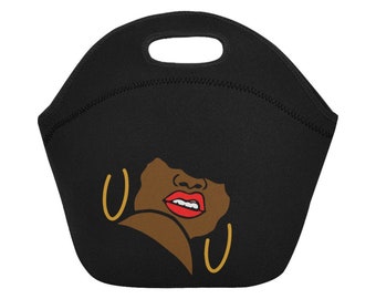 African American Beauty Lunch Bag, Black Girl Magic Lunch Tote, African American Woman Lunch Bag, Black Girl Magic Lunch Bag