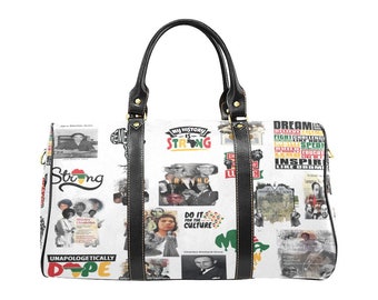 Black History All Over Travel Bag Afro African American Travel  Duffle Bag Pan African Black History Overnight Black Power Black History