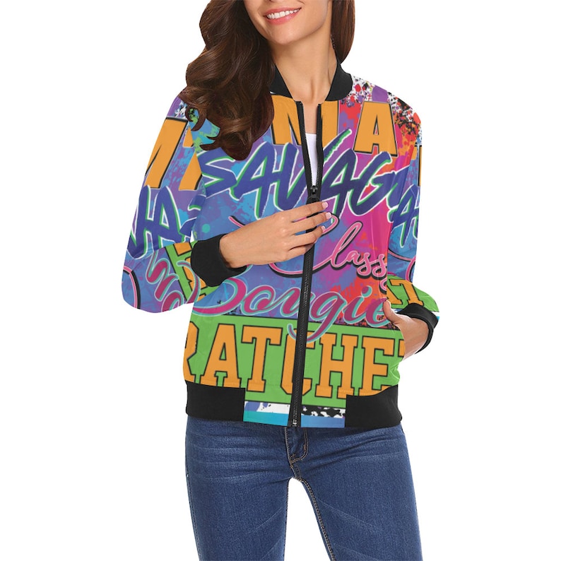 Savage All Over Print Bomber Jacket