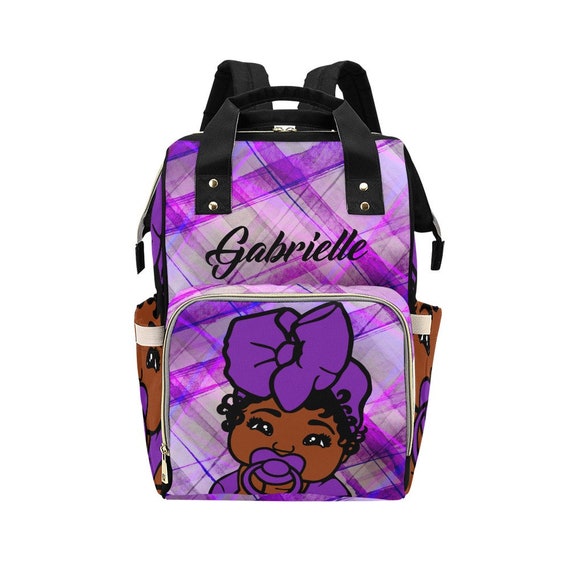 Purple Plaid African American Baby Girl 