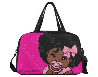 African American Baby Diaper Bag Personalized African American Baby Girl Diaper Bag Clothing Bottles Bag Baby Shower Gift Mommy Daddy Afro