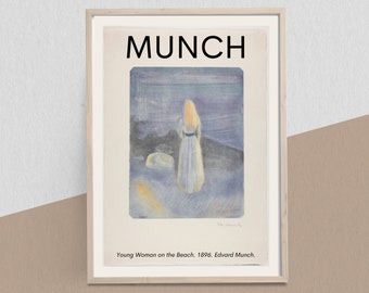 Edvard Munch Print, Young Woman on the Beach Poster, Exhibition