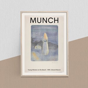 Edvard Munch Print, Young Woman on the Beach Poster, Exhibition Art, Gallery Wall Art, Digital Download, DIY Printable, Gift
