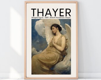 Abbott Handerson Thayer Print, Winged Figure Poster, Exhibition Art, Gallery Wall Art, Digital Download, DIY Printable, Gift