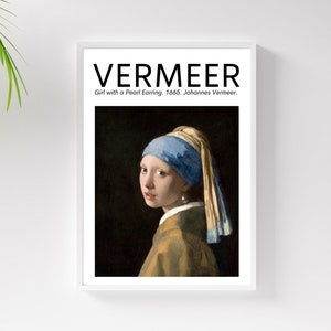Johannes Vermeer Print, Girl with a Pearl Earring Poster, Exhibition Art, Gallery Wall Art, Digital Download, DIY Printable, Gift