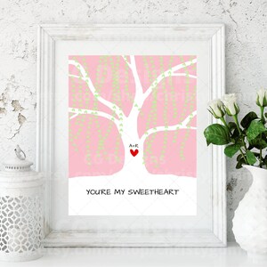 Weeping Willow Tree Wall Art 8x10 DIY Printable Image You&#39;re My Sweetheart Valentine Love Wedding Anniversary - Edit in Canva