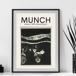 Edvard Munch Print, Anxiety Poster, Exhibition Art, Gallery Wall Art, Digital Download, DIY Printable, Gift