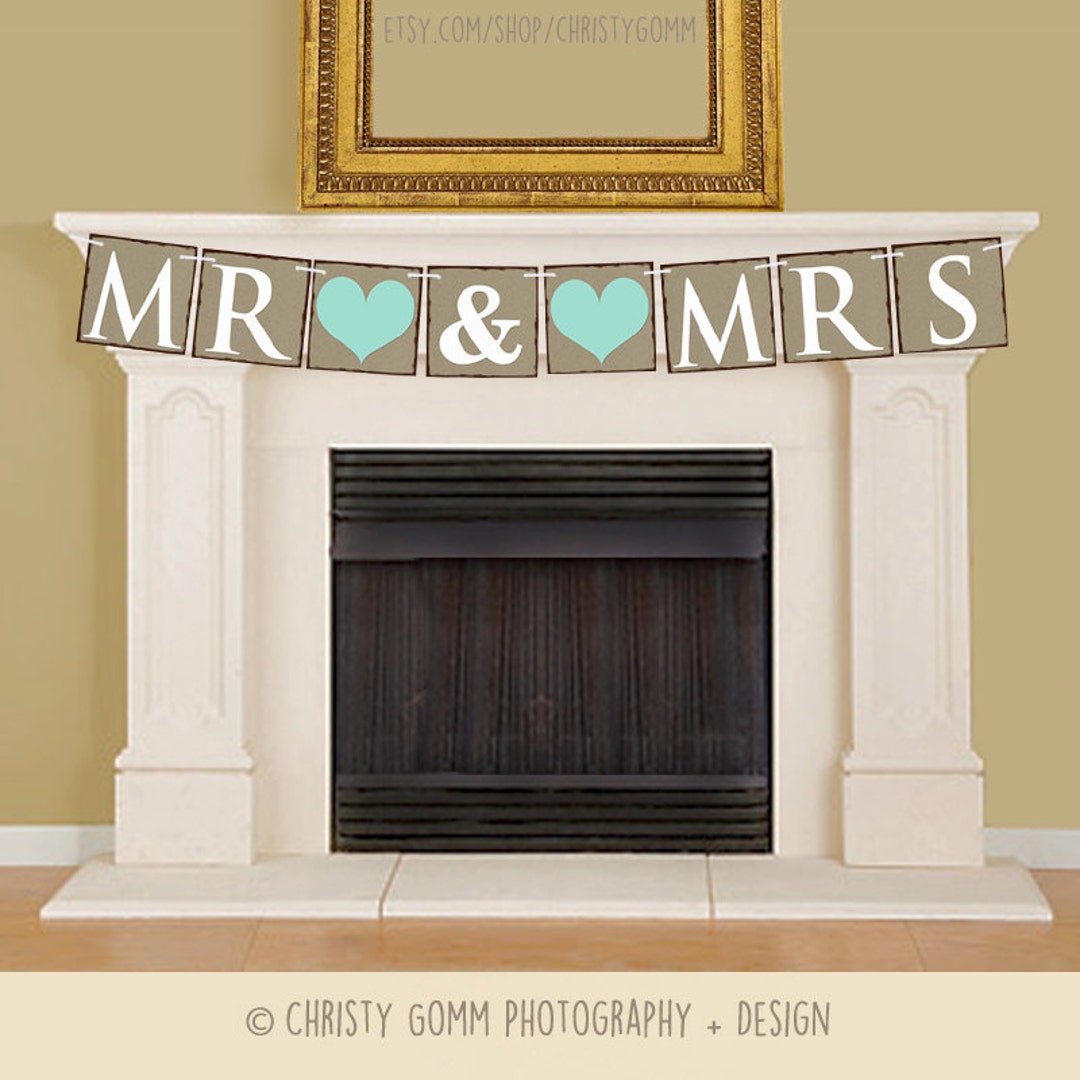MR &amp; MRS Banner, DIY Printable Banner Bunting - Customize Edit in Canva ...