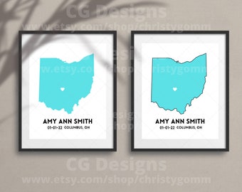 Ohio State Digital 8x10 DIY Printable Wall Art Print Customize Gift Edit Template in Canva