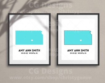 Kansas State Digital 8x10 DIY Printable Wall Art Print Customize Gift Edit Template in Canva