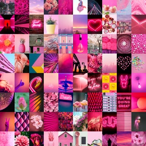 Bold Pink - Aesthetic Wall Collage Kit / Descarga digital / Photo Wallpaper Room Decor / Vision Mood Board / DIY Printable Art / - 100+ PCS