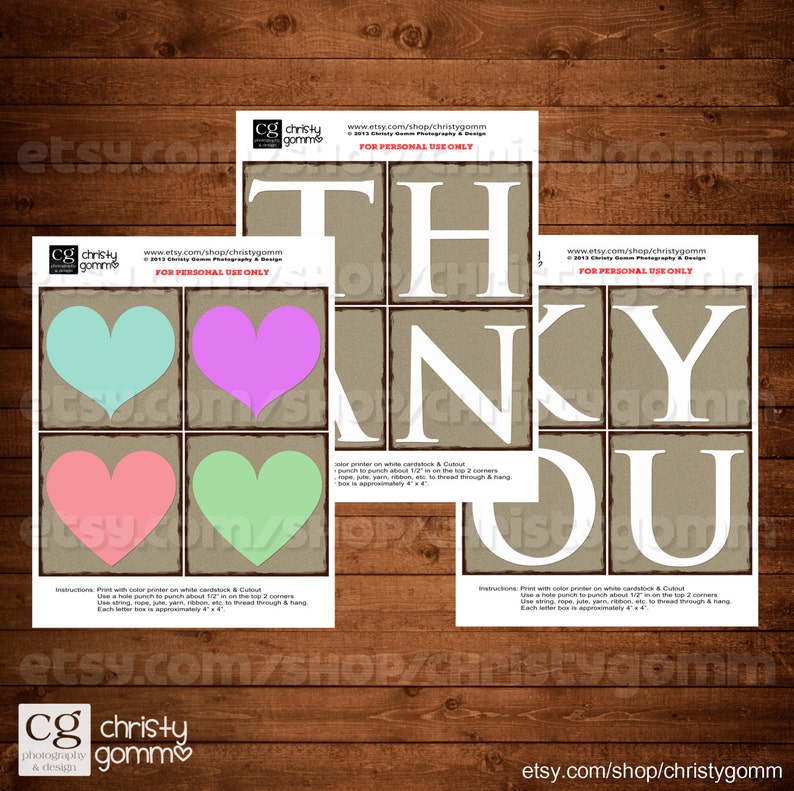 Thank You Banner, DIY Printable Banner Bunting Customize Edit in