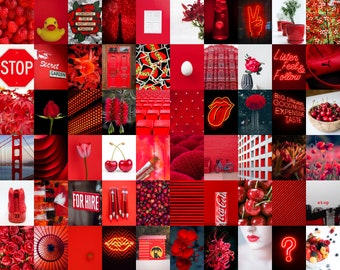 Red Aesthetic Wall Collage Kit Digital Download Photo - Etsy