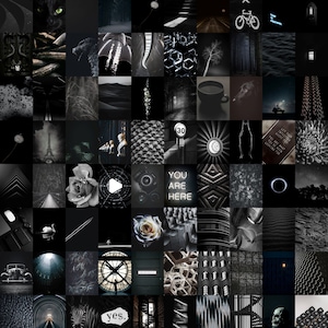 Nero - Kit collage da parete estetico / Download digitale / Decorazione per camera con carta da parati fotografica / Mood Board vision / Arte stampabile fai-da-te / - 100 + PCS