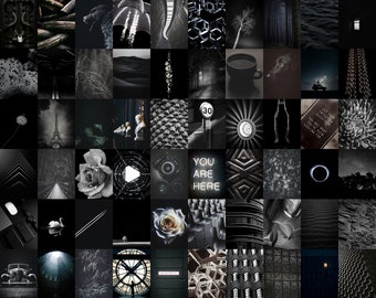 Black - Aesthetic Wall Collage Kit | Digital Download | Photo Wallpaper Room Decor | Vision Mood Board | DIY Printable Art | - 100+ PCS