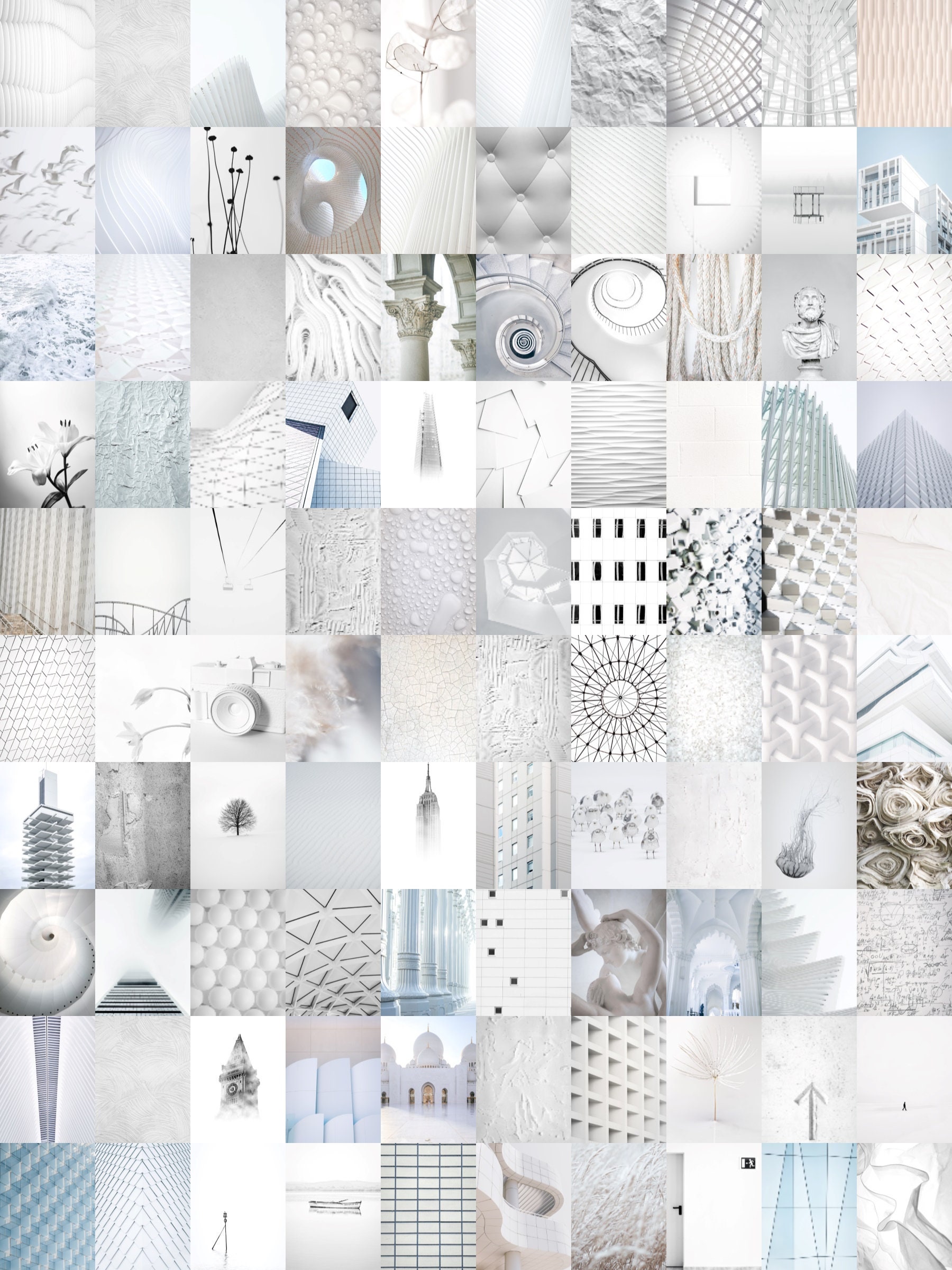 White Aesthetic Wall Collage Kit Digital Download Photo | Etsy