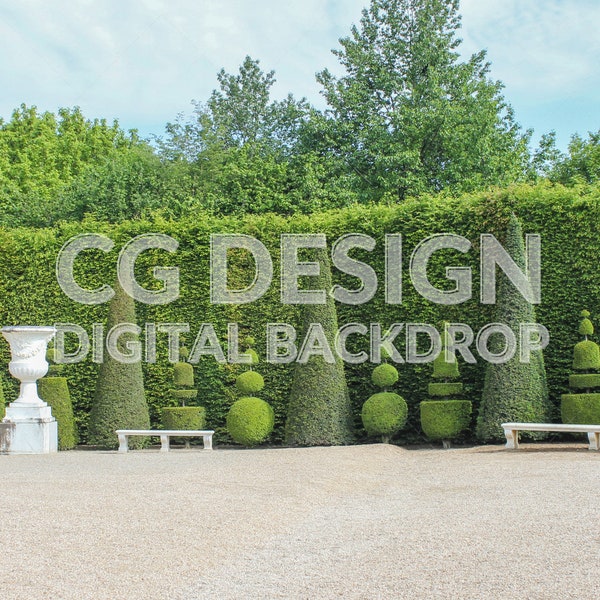 Versailles Gardens, Shrubs, Digital Backdrop Photographer Composites, Digital Background for Photoshop, Composite Photography