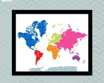 8x10 World Map - Etsy