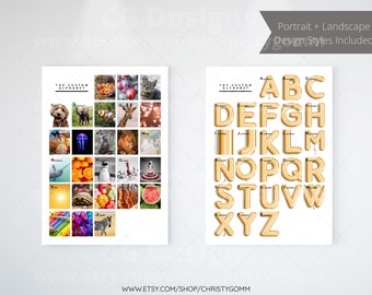Personalized ABC Alphabet Poster, Custom DIY Art Print, Nursery Wall Decor, Playroom Chart, Holiday, Custom Printable, Gift