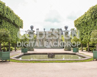 Jardins de Versailles Petit Trianon, Digital Backdrop Photographer Composites, Digital Background for Photoshop, Composite Photography