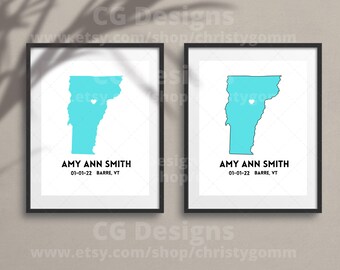 Vermont State Digital 8x10 DIY Printable Wall Art Print Customize Gift Edit Template in Canva