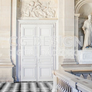 Versailles Chateau Landing Door Digital Backdrop for Photographer Composites, Digital Background for Photoshop, Composite Photography