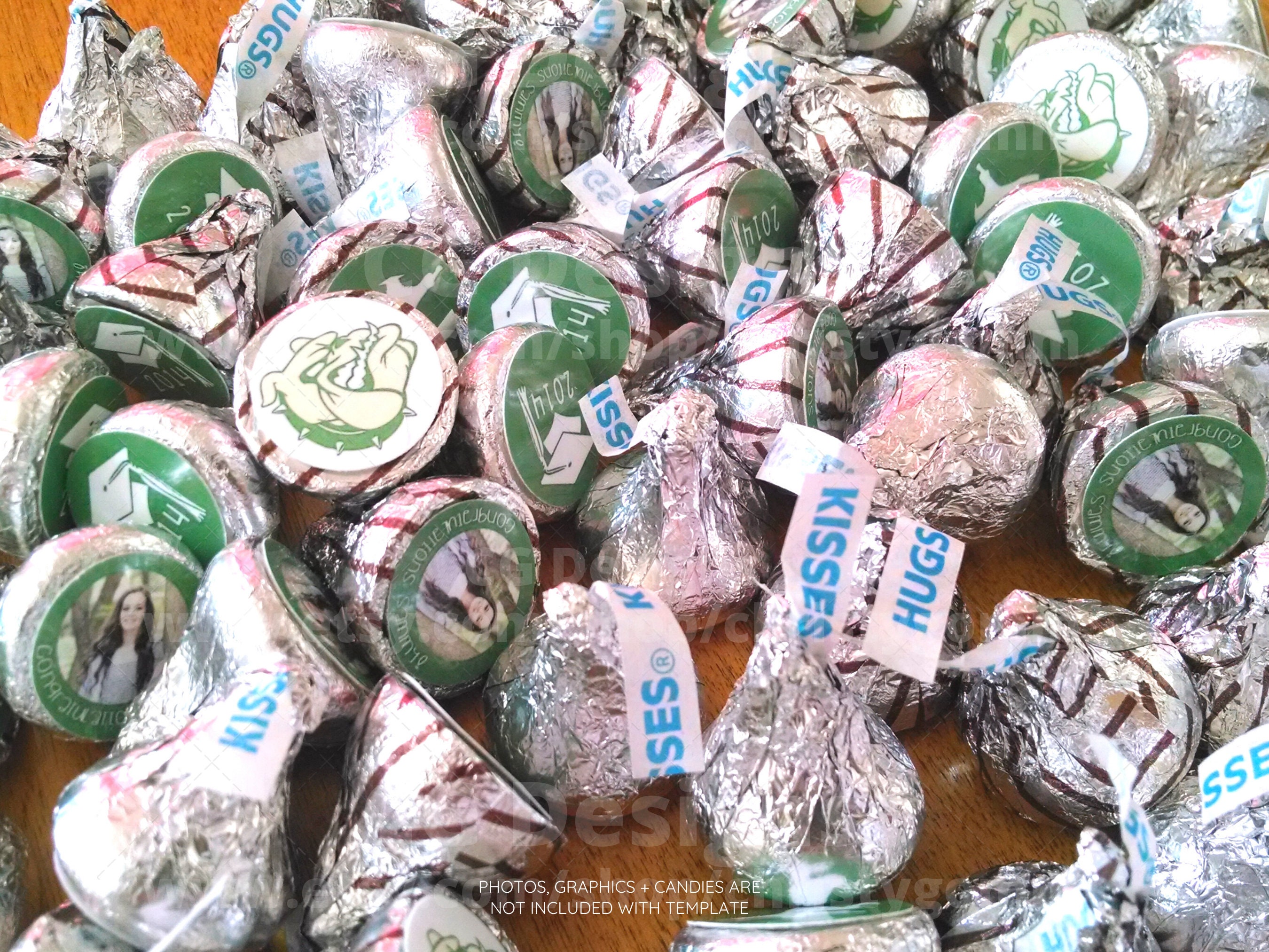 Hershey Kiss .75" Customizable Round Sticker Templates DIY Customize