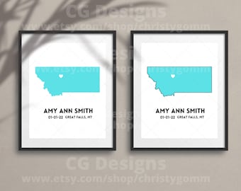 Montana State Digital 8x10 DIY Printable Wall Art Print Customize Gift Edit Template in Canva