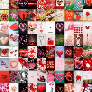 Love Pink Red - Aesthetic Wall Collage Kit / Descarga digital / Photo Room Decor / Vision Mood Board / DIY Printable Art / - 100+ PCS