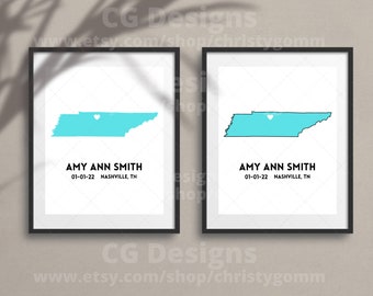 Tennessee State Digital 8x10 DIY Printable Wall Art Print Customize Gift Edit Template in Canva