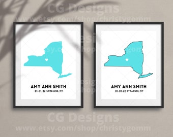 New York State Digital 8x10 DIY Printable Wall Art Print Customize Gift Edit Template in Canva