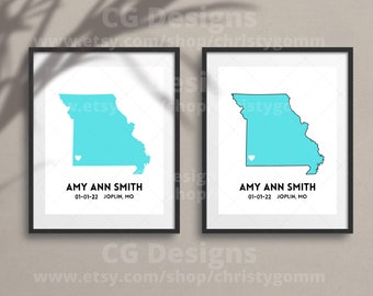 Missouri State Digital 8x10 DIY Printable Wall Art Print Customize Gift Edit Template in Canva