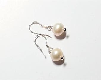 Cultured Freshwater Pearls Earrings - Sterling Silver Earwires - Pearls, June's Birthstone