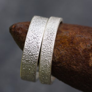 Wedding ring set: Rustic wedding bands, Matching rings for couples, Wedding band set his and hers, Black wedding bands, Silver ring set