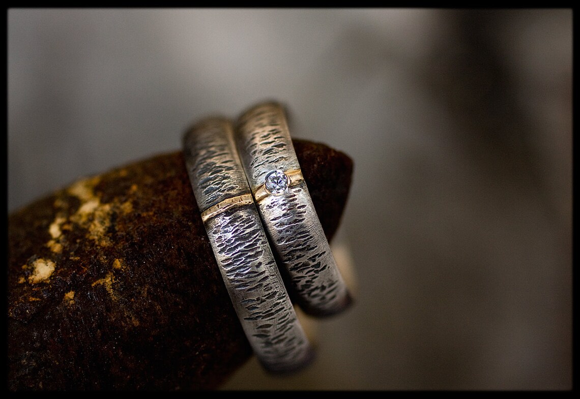 His and Hers Matching Wedding Bands: Wedding Bands Set Two Etsy