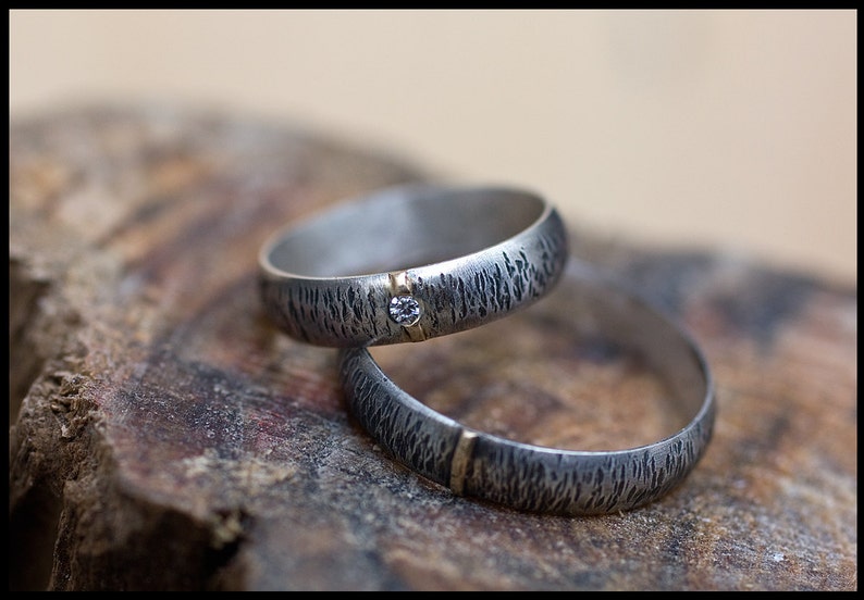 His and hers matching wedding bands Wedding bands set Two Etsy