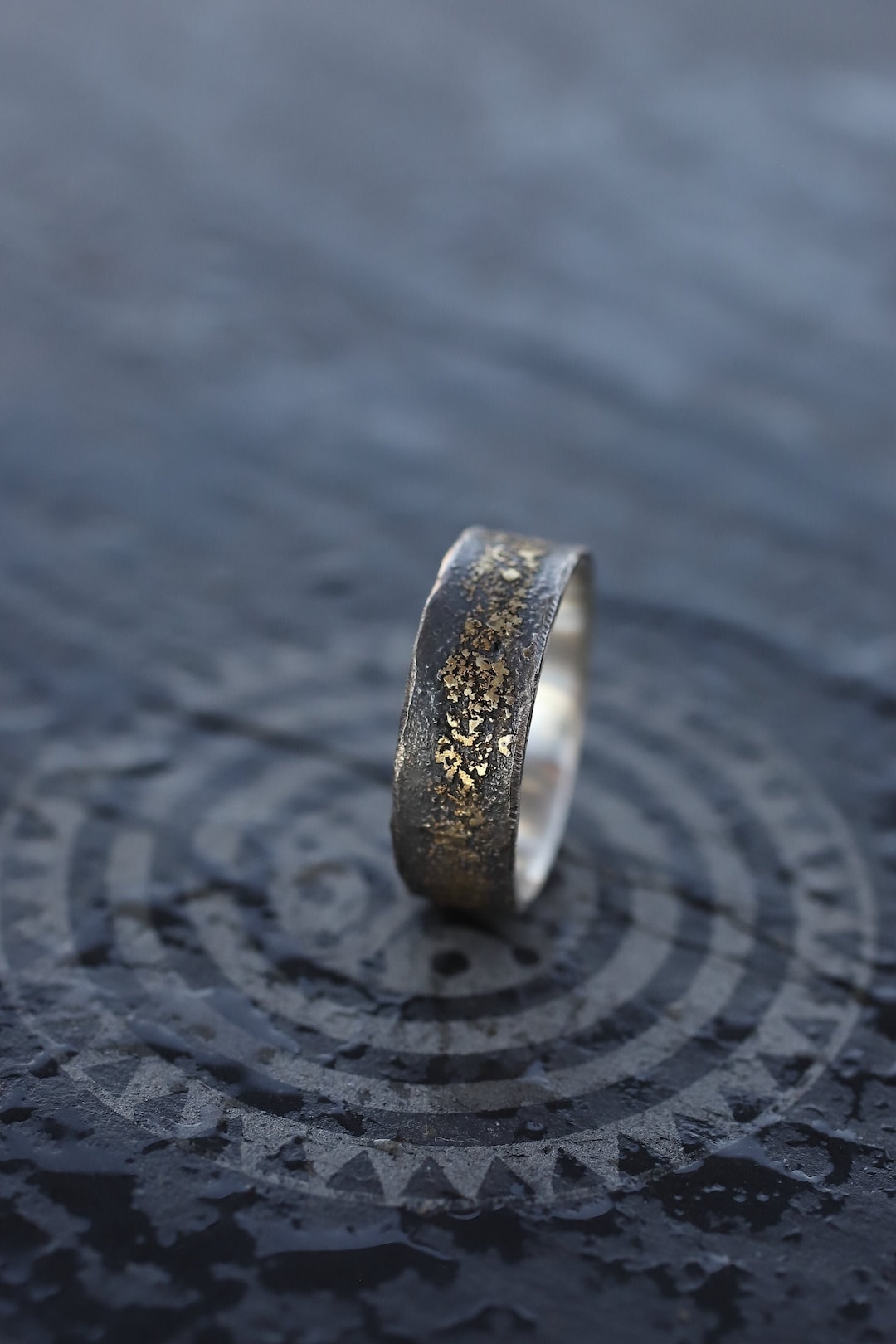Unique Men Wedding Band Gold Silver: Viking Ring - Unusual Engagement ...