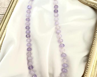 Light Purple Jade Beaded Necklace