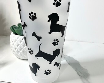 Dachshund  Cold Cup Coffee Lover  Cup Dog Lover Dog Mom