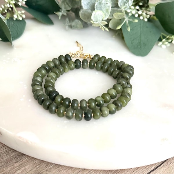 Olive Green Beaded Necklace -Gift-Wedding-Bridesmaid
