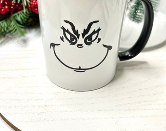 The Grinch  Face Mug Gift Idea- Coffee Lover Tea Lover Coffee Obsessed Christmas Gift Christmas Mug