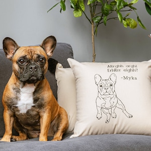 Custom Pet Pillow on Canvas | Personalized | Photo | Embroidered | Pet Portrait | Monogram | Pet Loss | Pet Gift | Memorial | Animal Lover