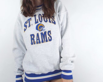 Vintage 90s St. Louis Rams Grey Embroidered Sweatshirt