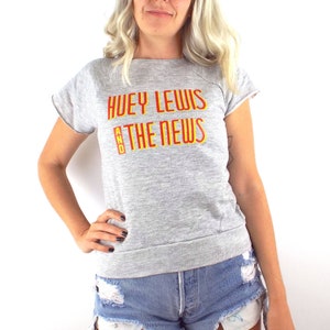 Vintage 80s Huey Lewis and the News Grey Sleeveless Sweatshirt - Size Small