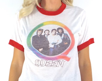 Vintage Queen Red and White Ringer Tee