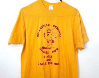 Vintage 80s Yellow Running Eagle Tee