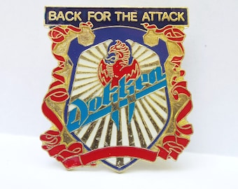Vintage 80s Deadstock Dokken Back For The Attack Enamel Pin