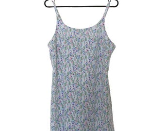 Vintage 90s Pastel Floral Print Shift Dress