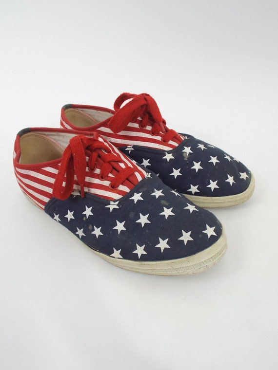 Vintage 90s American Flag Print Plimsolls Size 8.5 Etsy UK